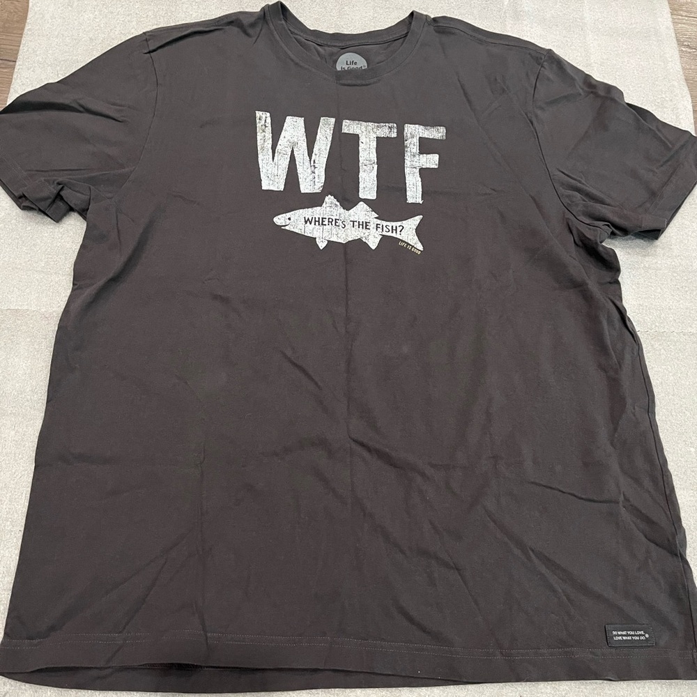[XL] Life is Good Men's Crusher Graphic T-Shirt Where's The FishShirt